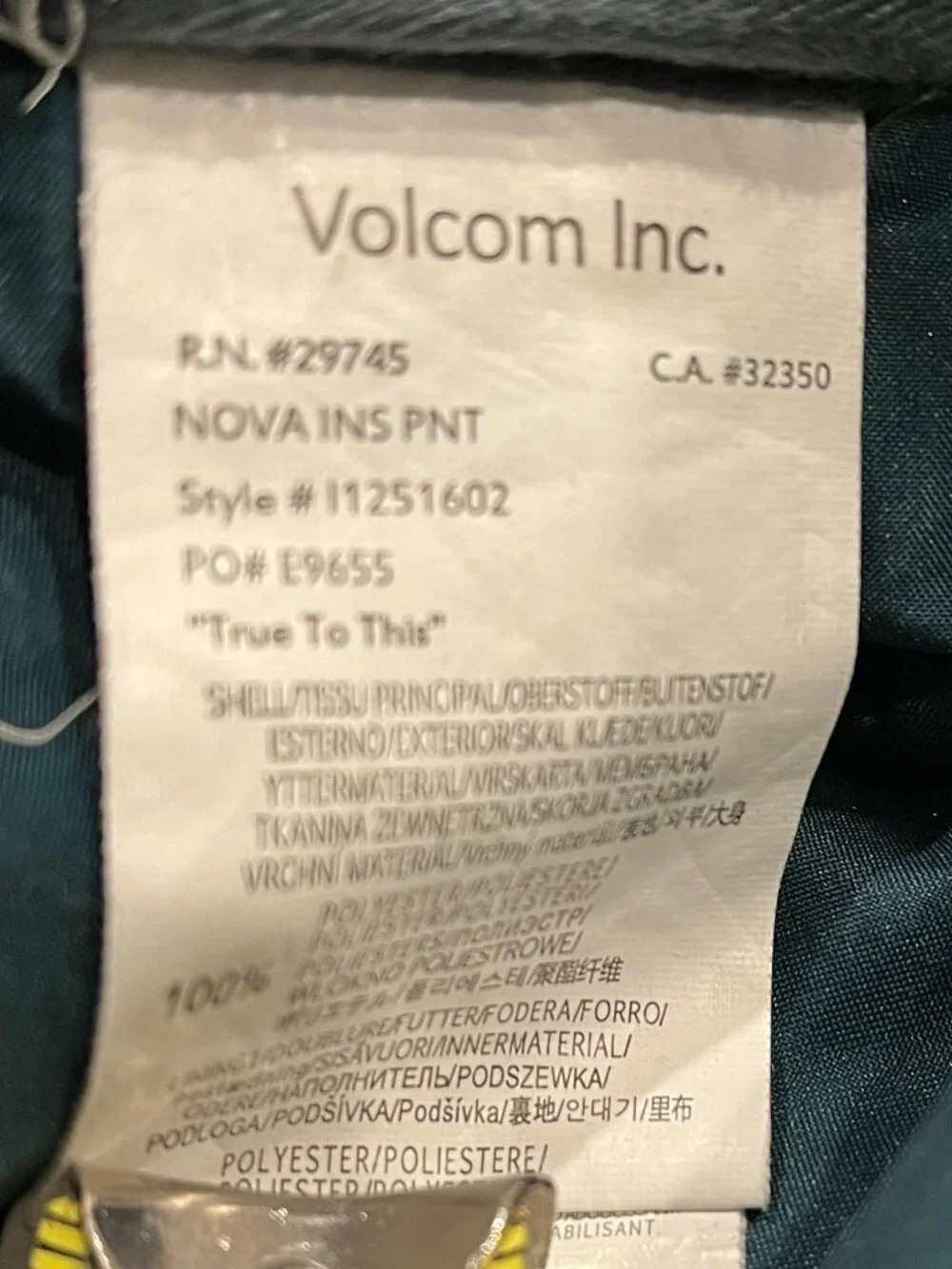 Volcom bright yellow